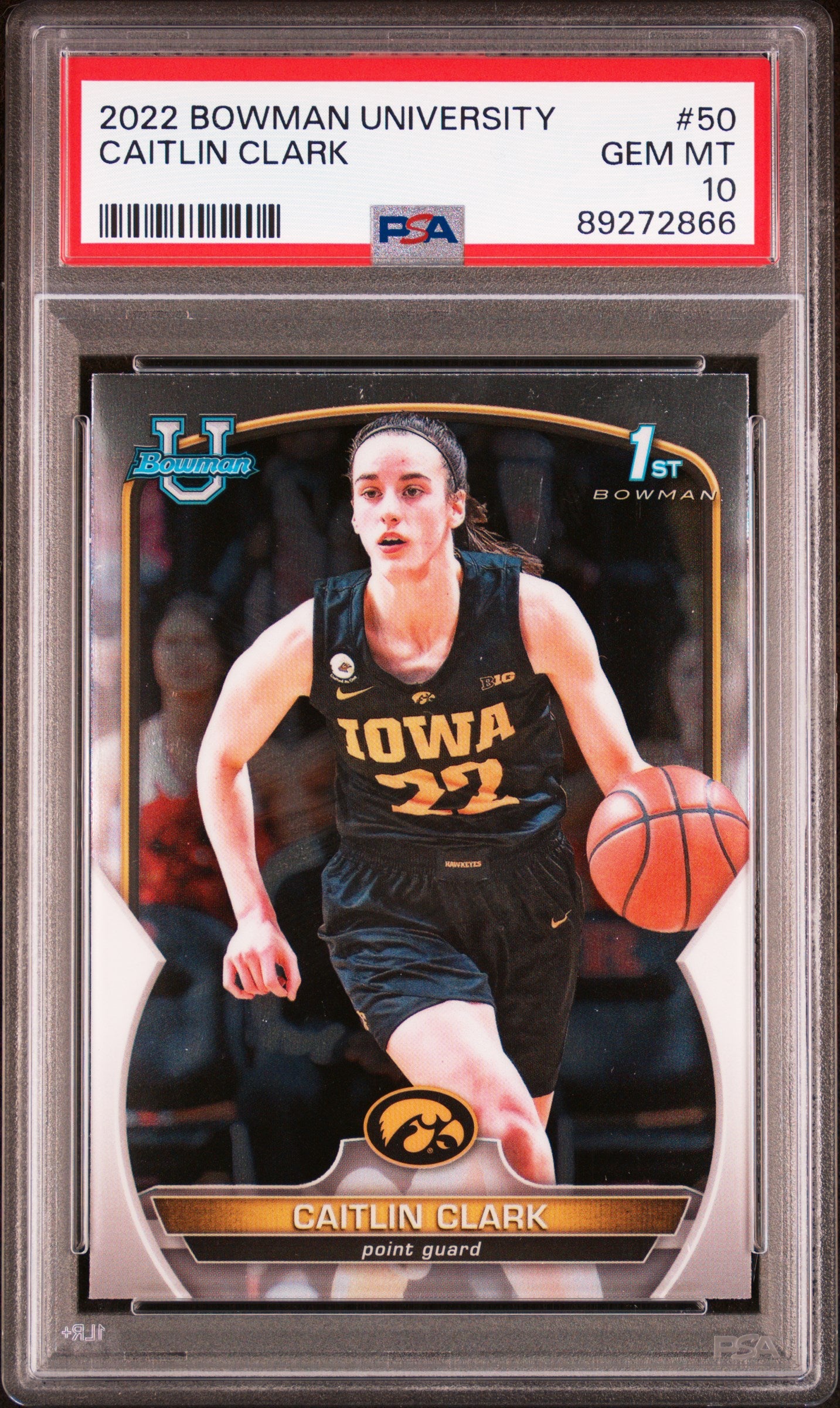 Caitlin Clark 2022 Bowman University #50 PSA 10 Gem Mint 2866
