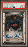 Michael Harris 2020 Bowman Chrome Auto PSA 9 Auto 10 6017