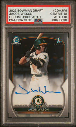 Jacob Wilson 2023 Bowman Chrome Auto PSA 10 Auto 10