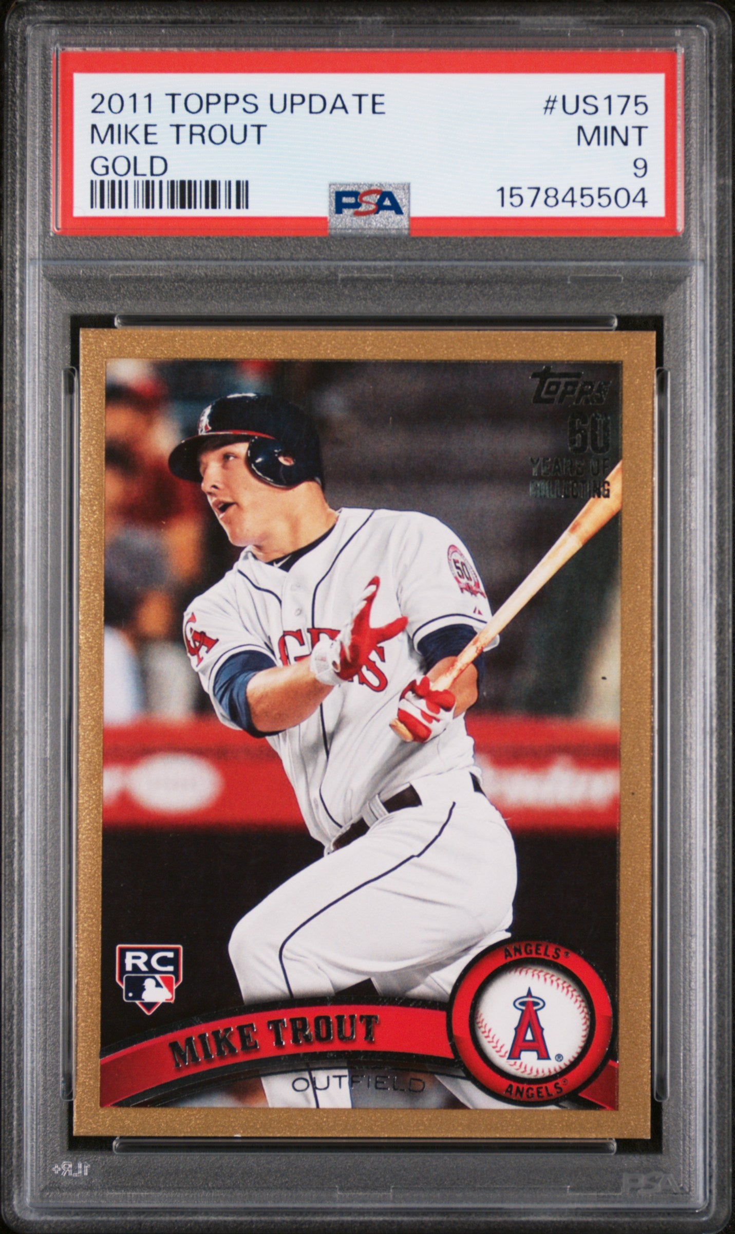 Mike Trout 2011 Topps Update #US175 Gold #1869/2011 PSA 9 Mint