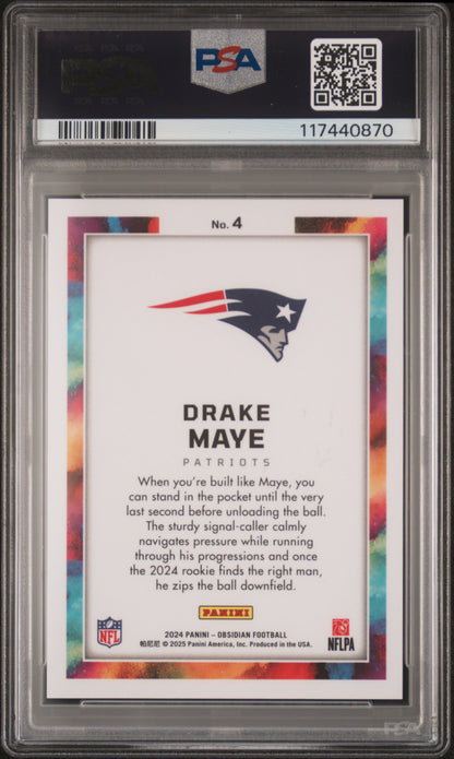 Drake Maye 2024 Panini Obsidian Black Color Blast Rookie PSA 10 Gem Mint