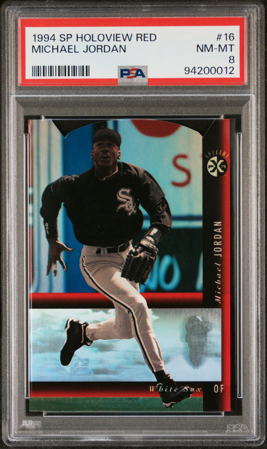 Michael Jordan 1994 SP Holoview Red Die-Cut #16 PSA 8 Nm-Mint