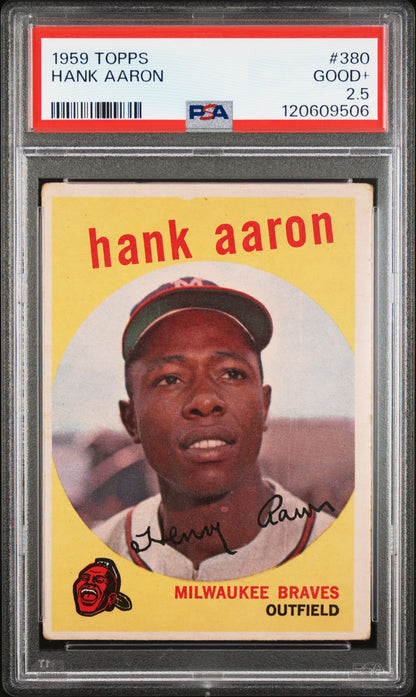 Hank Aaron 1959 Topps #380 PSA 2.5 Good+ 9506