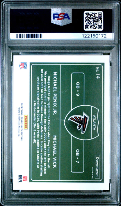 Michael Penix Jr./Michael Vick 2024 Donruss Optic Dual Downtown PSA 8 Nm-Mint