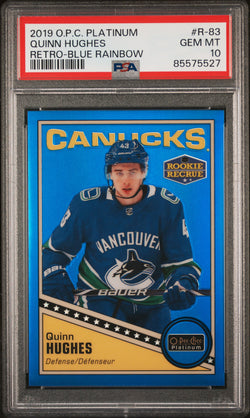 Quinn Hughes 2019 Upper Deck OPC Platinum Retro Blue #40/149 PSA 10 Gem Mint