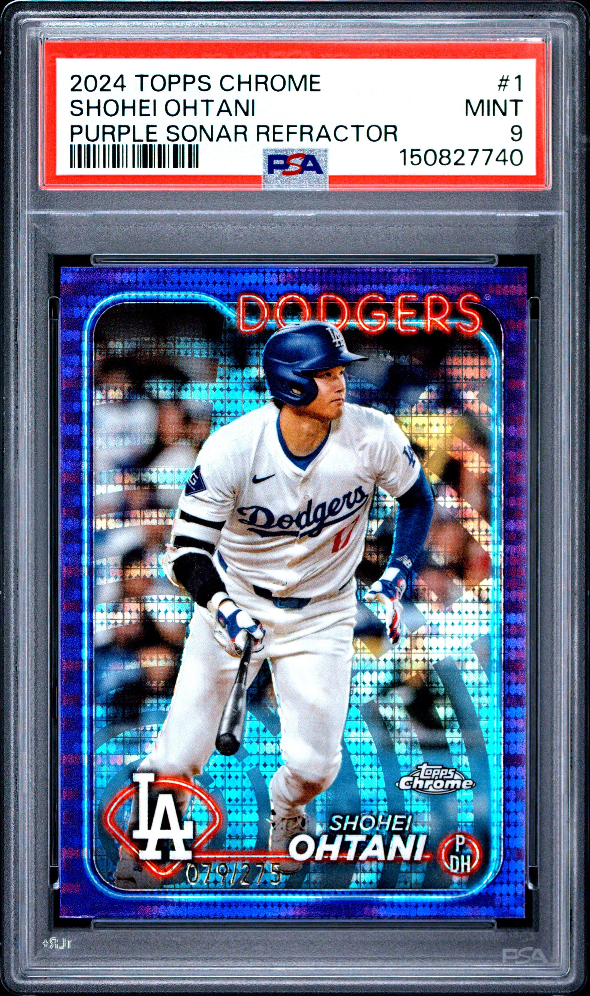 Shohei Ohtani 2024 Topps Chrome Purple Sonar Refractor #79/275 PSA 9 Mint