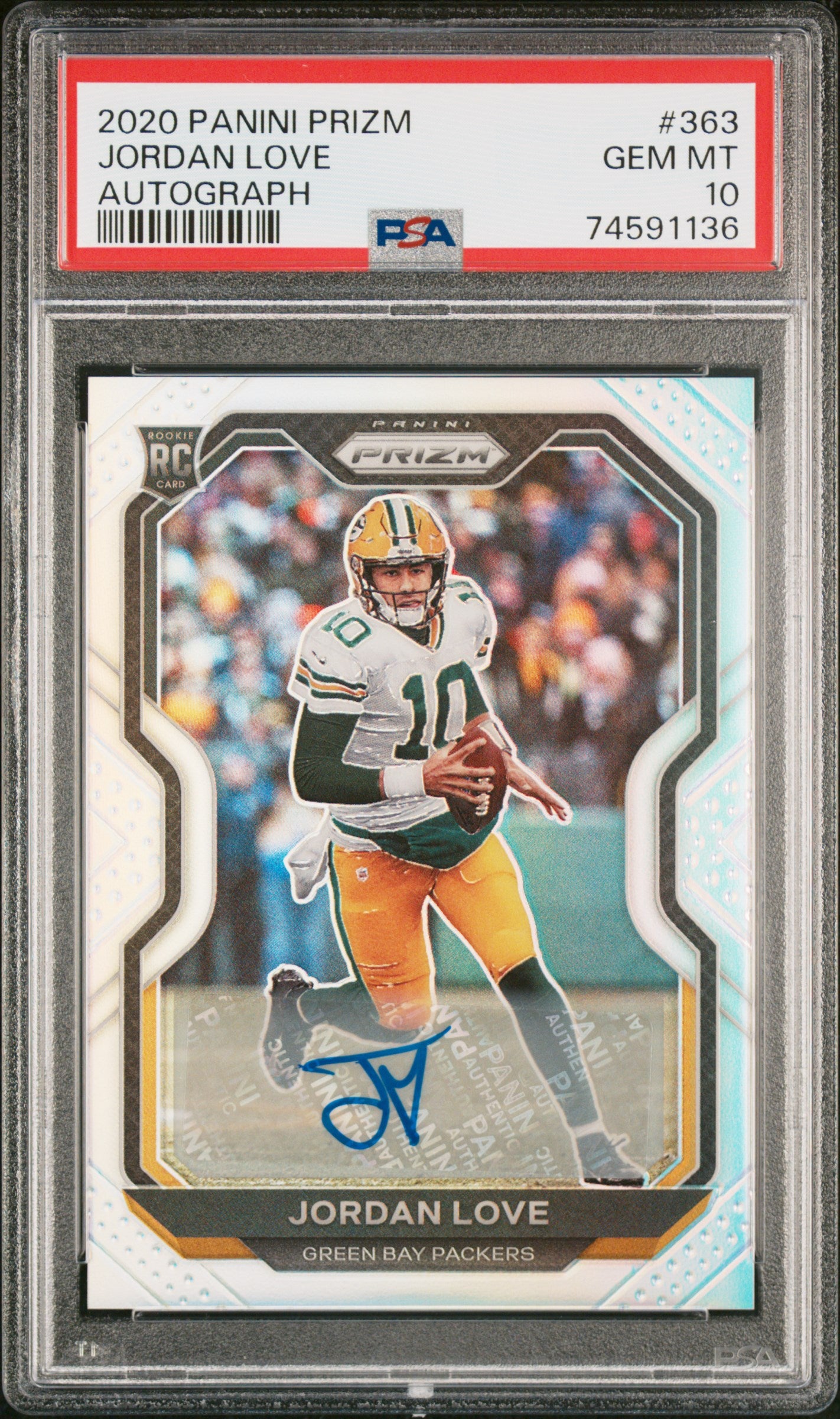 Jordan Love 2020 Panini Prizm Rookie Autograph PSA 10 Gem Mint