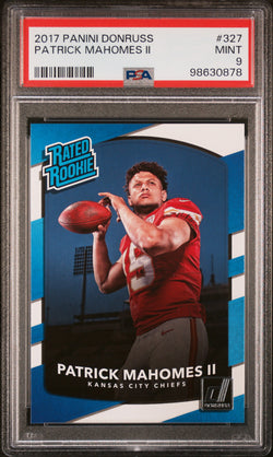 Patrick Mahomes 2017 Donruss Rookie #327 PSA 9 Mint 0878