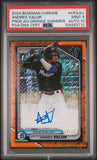Andres Valor 2024 Bowman Chrome Orange Shimmer Auto #24/25 PSA 9 Auto 10