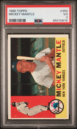 Mickey Mantle 1960 Topps #350 PSA 3 Very Good 0676