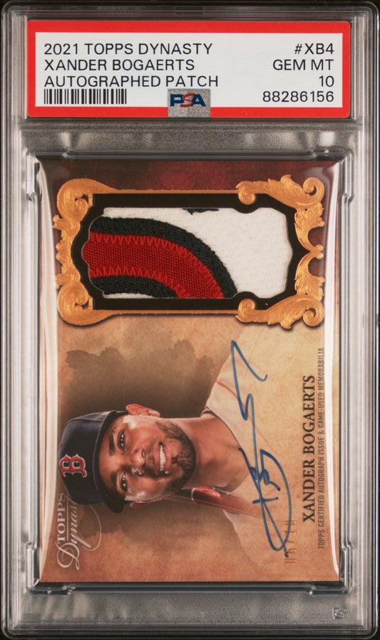 Xander Bogaerts 2021 Topps Dynasty Patch Auto #6/10 PSA 10 Gem Mint