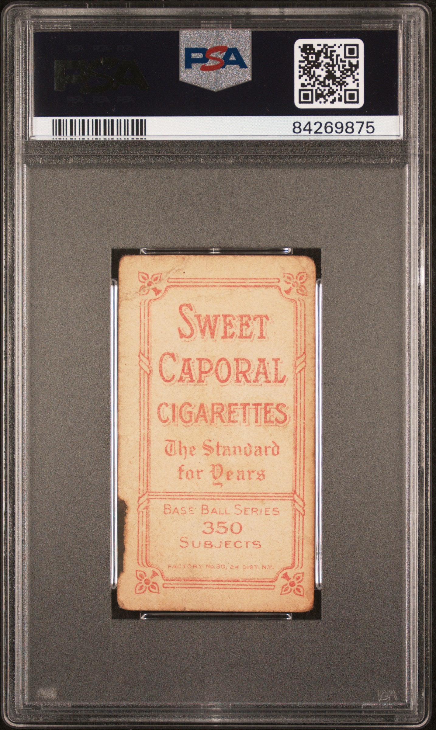 Eddie Phelps 1909-11 T206 Sweet Caporal 350/30 PSA 1 Poor