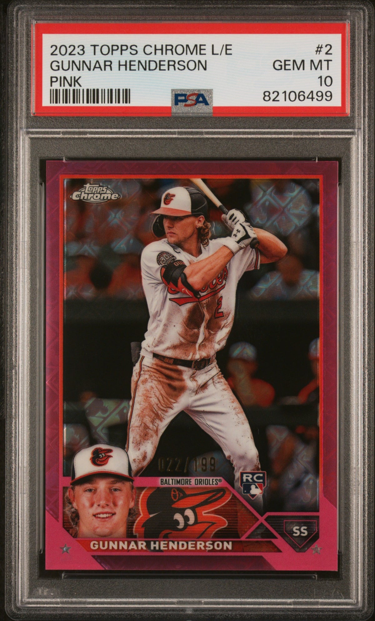 Gunnar Henderson 2023 Topps Chrome Logofractor #2 Pink Refractor 