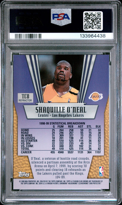 Shaquille O'Neal 1999 Stadium Club Chrome True Colors Refractor PSA 9 Mint