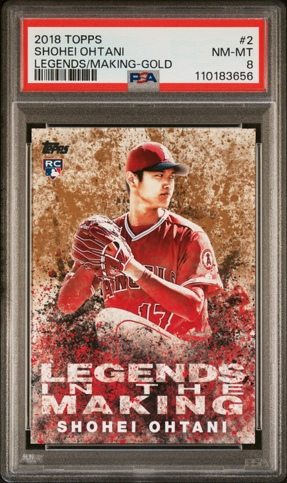 Shohei Ohtani 2018 Topps Legends in the Making Gold #40/50 PSA 8 Nm-Mint