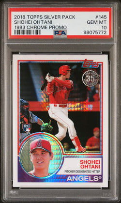 Shohei Ohtani 2018 Topps Silver Pack RC 1983 Chrome #145 PSA 10 Gem Mint 5772