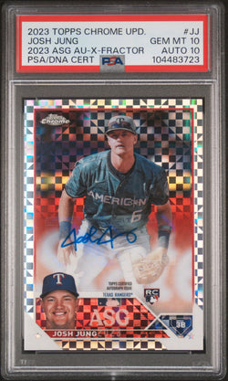 Josh Jung 2023 Topps Chrome All-Star X-Fractor Auto #124/125 PSA 10 Auto 10
