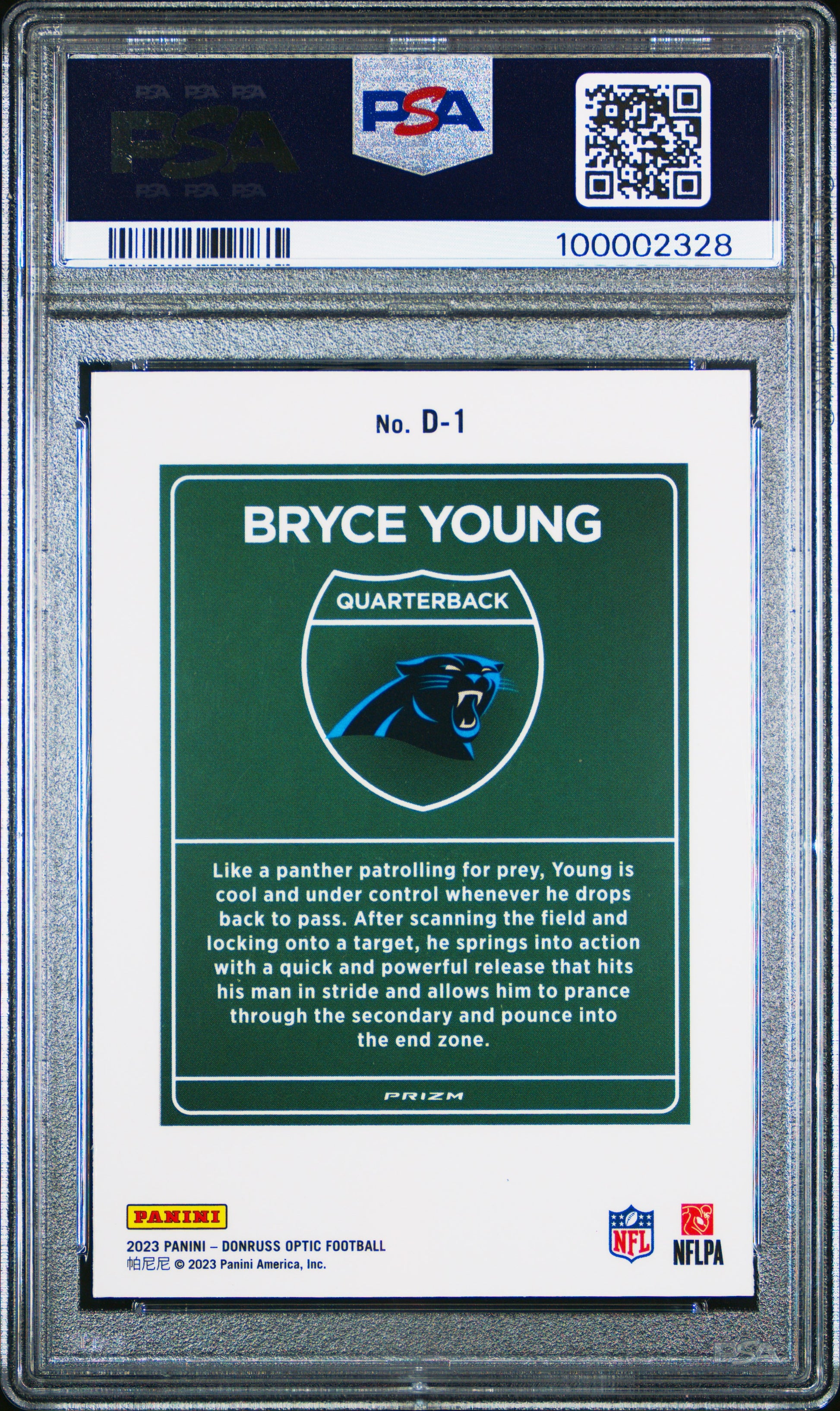 Bryce Young 2023 Donruss Optic Downtown PSA 10 Gem Mint 2328