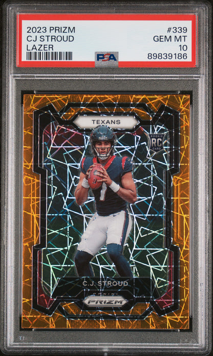 CJ Stroud 2023 Panini Prizm Rookie #339 Lazer PRizm PSA 10 Gem Mint 9186