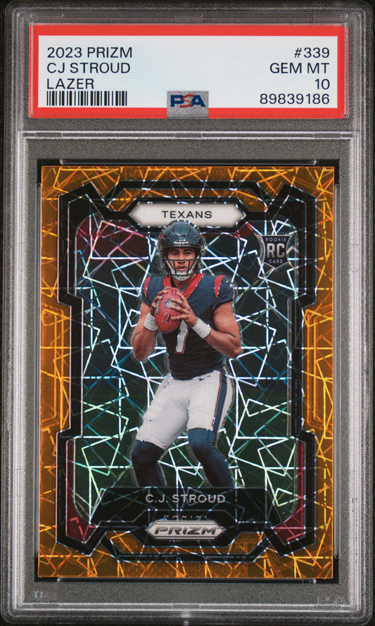CJ Stroud 2023 Panini Prizm Rookie #339 Lazer PRizm PSA 10 Gem Mint 9186