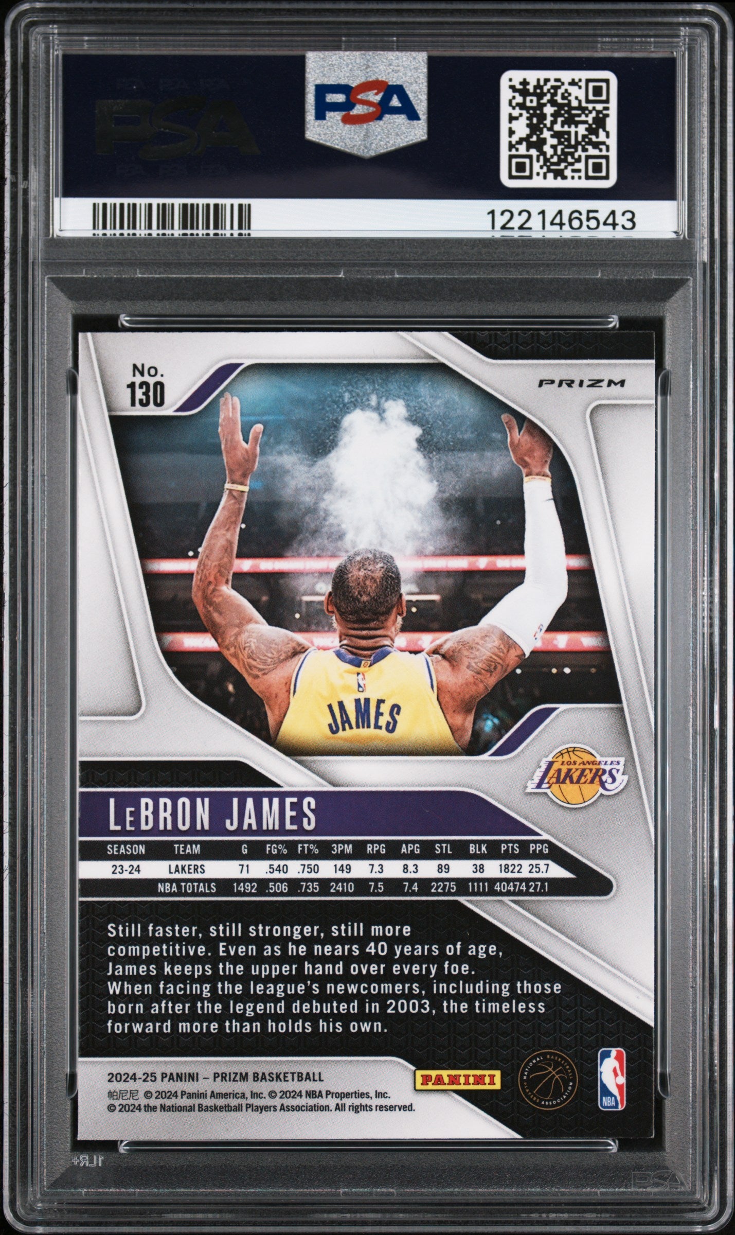 LeBron James 2024 Panini Prizm #130 Silver Prizm PSA 9 Mint