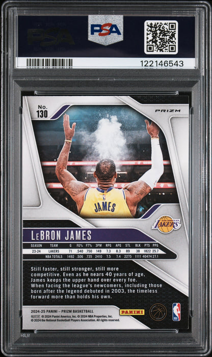 LeBron James 2024 Panini Prizm #130 Silver Prizm PSA 9 Mint
