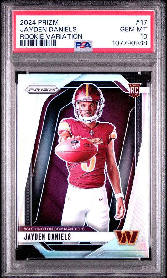 Jayden Daniels 2024 Prizm Rookie Variation Silver PSA 10 Gem Mint