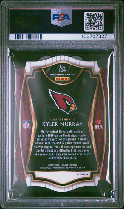 Kyler Murray 2020 Panini Select Zebra Die-Cut #104 PSA 10 Gem Mint