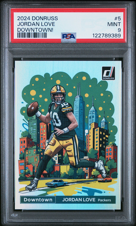 Jordan Love 2024 Donruss Downtown PSA 9 Mint