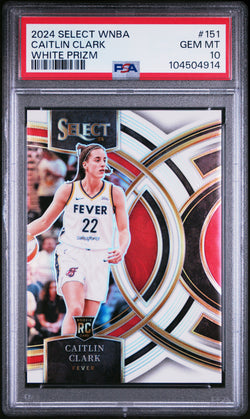 Caitlin Clark 2024 Select WNBA #151 White Prizm Rookie #7/99 PSA 10 Gem Mint