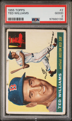 Ted Williams 1955 Topps #2 PSA 2 Good 0136