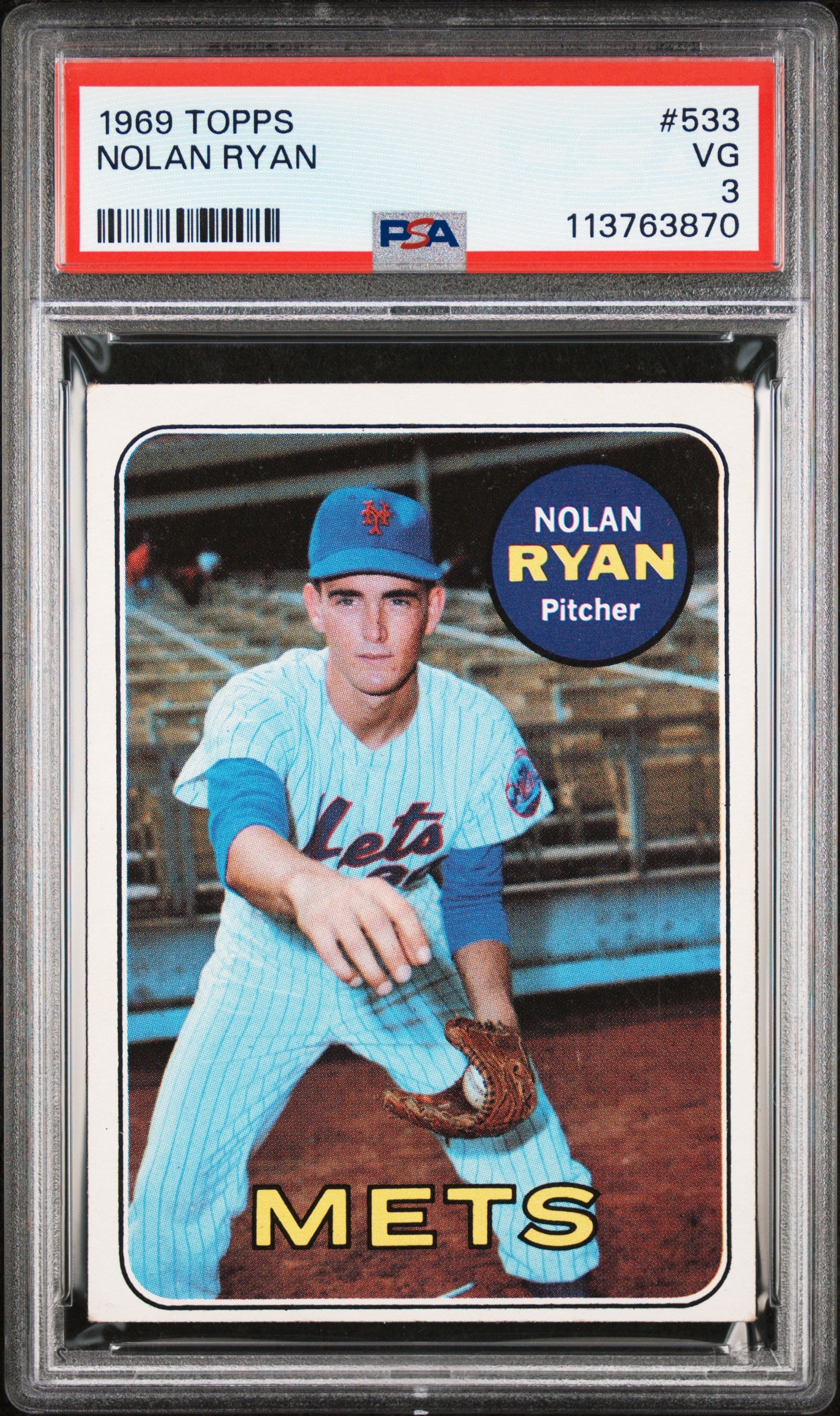 Nolan Ryan 1969 Topps #533 PSA 3 Very Good 3870