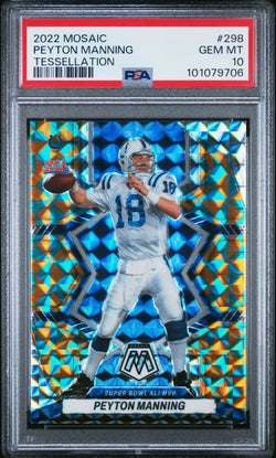 Peyton Manning 2022 Panini Mosaic Tessellation #4/15 PSA 10 Gem Mint