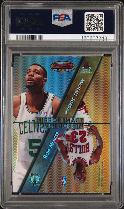 Michael Jordan + Mercer + Payton + Marbury 1997 Bowmans Best Mirror Image Refractor PSA 8 Nm-Mint