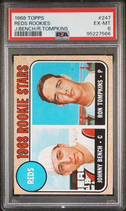 Johnny Bench 1968 Topps Rookie #247 PSA 6 Ex-Mint