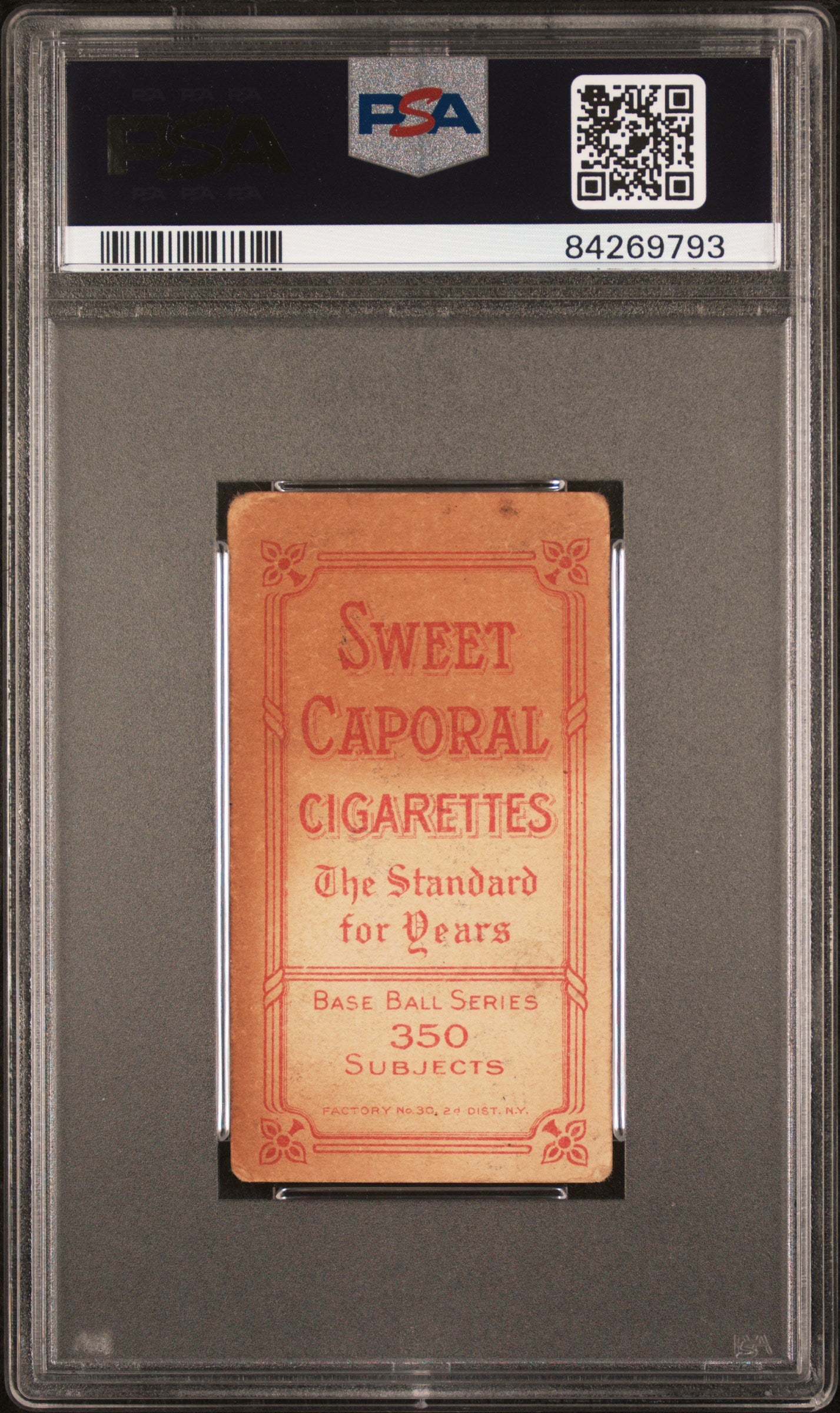 Billy Campbell 1909-11 T206 Sweet Caporal 350/30 PSA 2 Good MC