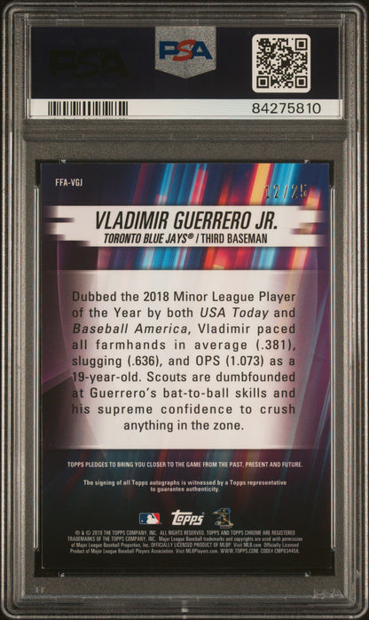 Vladimir Guerrero Jr. 2019 Topps Chrome Freshman Flash Orange Auto #12/25 PSA 8 NM-MINT