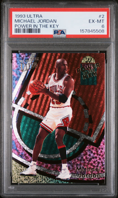 Michael Jordan 1993 Fleer Ultra Power in the Key #2 PSA 6 Ex-Mint