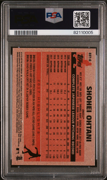 Shohei Ohtani 2018 Topps Chrome 1983 Topps PSA 10 Gem Mint 0005