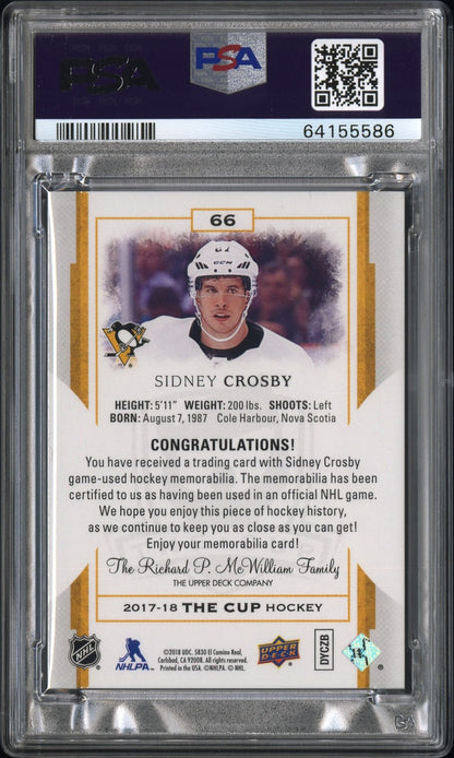 Sidney Crosby 2017 Upper Deck The Cup Red Foil Tag #4/4 PSA 8 Nm-Mint