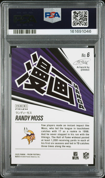 Randy Moss 2025 Panini Prizm Manga Horizontal PSA 9 Mint