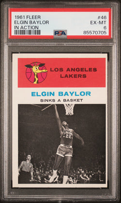 Elgin Baylor 1961 Fleer In Action #46 PSA 6 Ex-Mint
