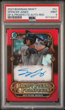 Spencer Jones 2023 Bowman Draft Red Prospects Auto #2/5 PSA 9 Mint