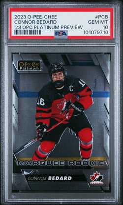 Connor Bedard 2023 OPC Platinum PReview PSA 10 Gem Mint