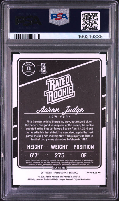 Aaron Judge 2017 Donruss Optic Rookie #38 Purple PSA 9 Mint