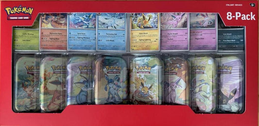 PokemonPrismatic Evolutions  ini Tin - 8 Pack Bundle
