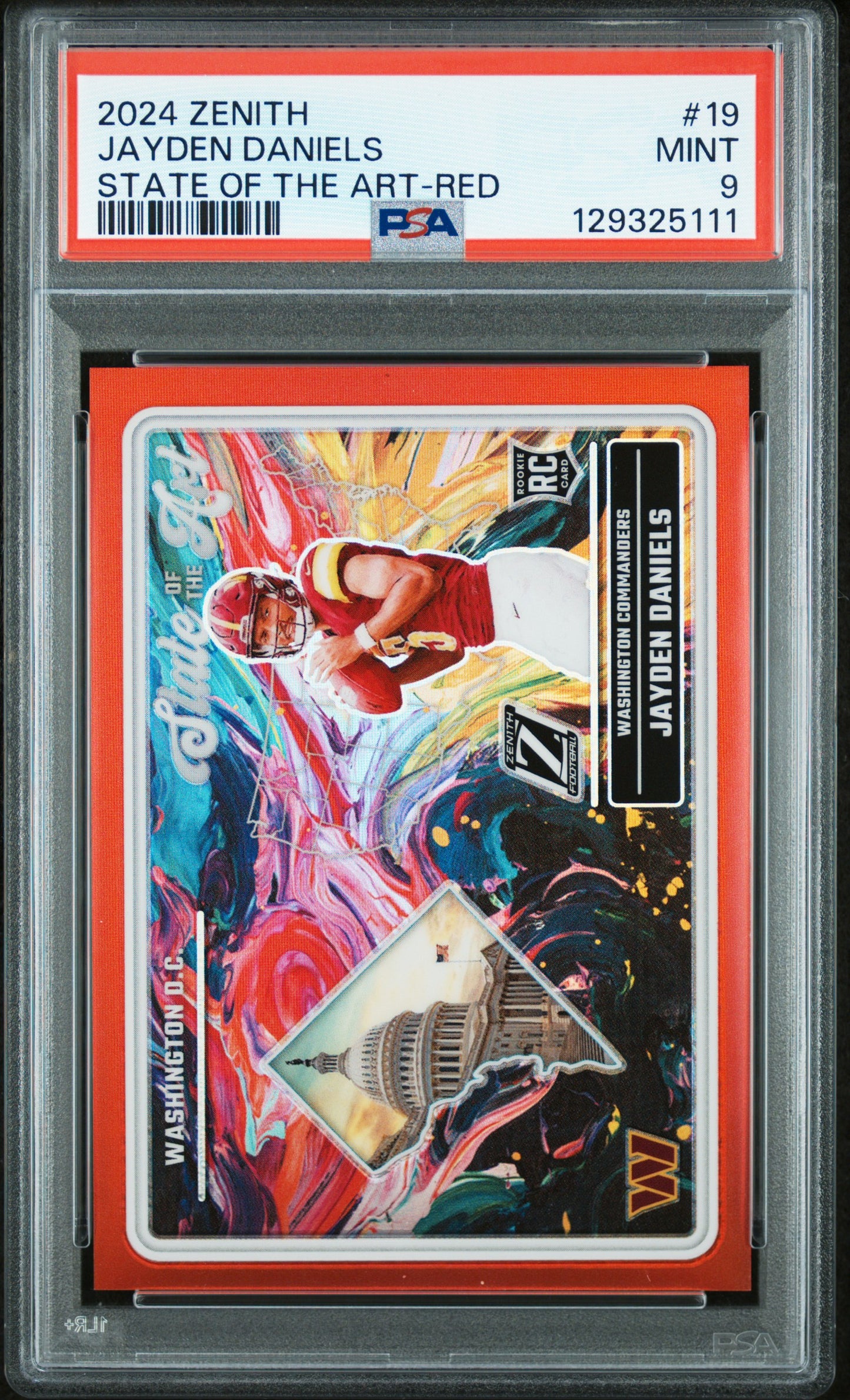Jayden Daniels 2024 Panini Zenith State of the Art Red #9/49 PSA 9 Mint