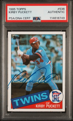 Kirby Puckett 1985 Topps Rookie #536 PSA Authentic