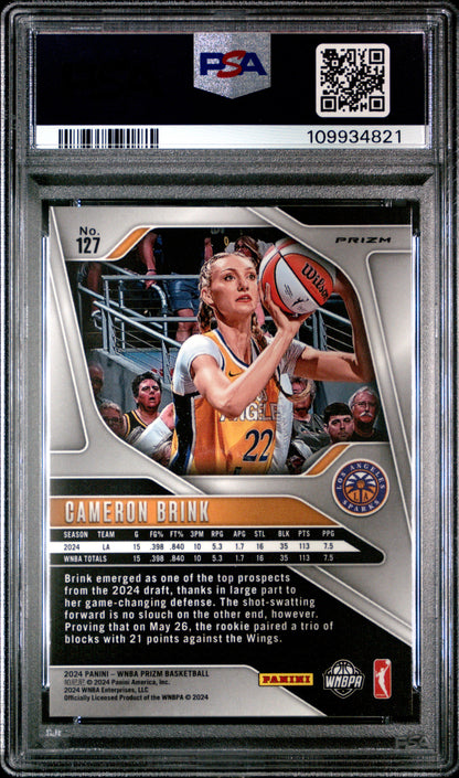Cameron Brink 2024 Panini Prizm WNBA #127 Blue Velocity PSA 10 Gem Mint