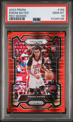 Emoni Bates 2023 PRizm #169 Red Seismic #169/299 PSA 10 Gem Mint